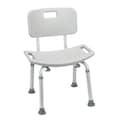 Drive Medical Bathroom Safety Shower Tub Bench Chair w/ Back, Gray rtl12202kdr